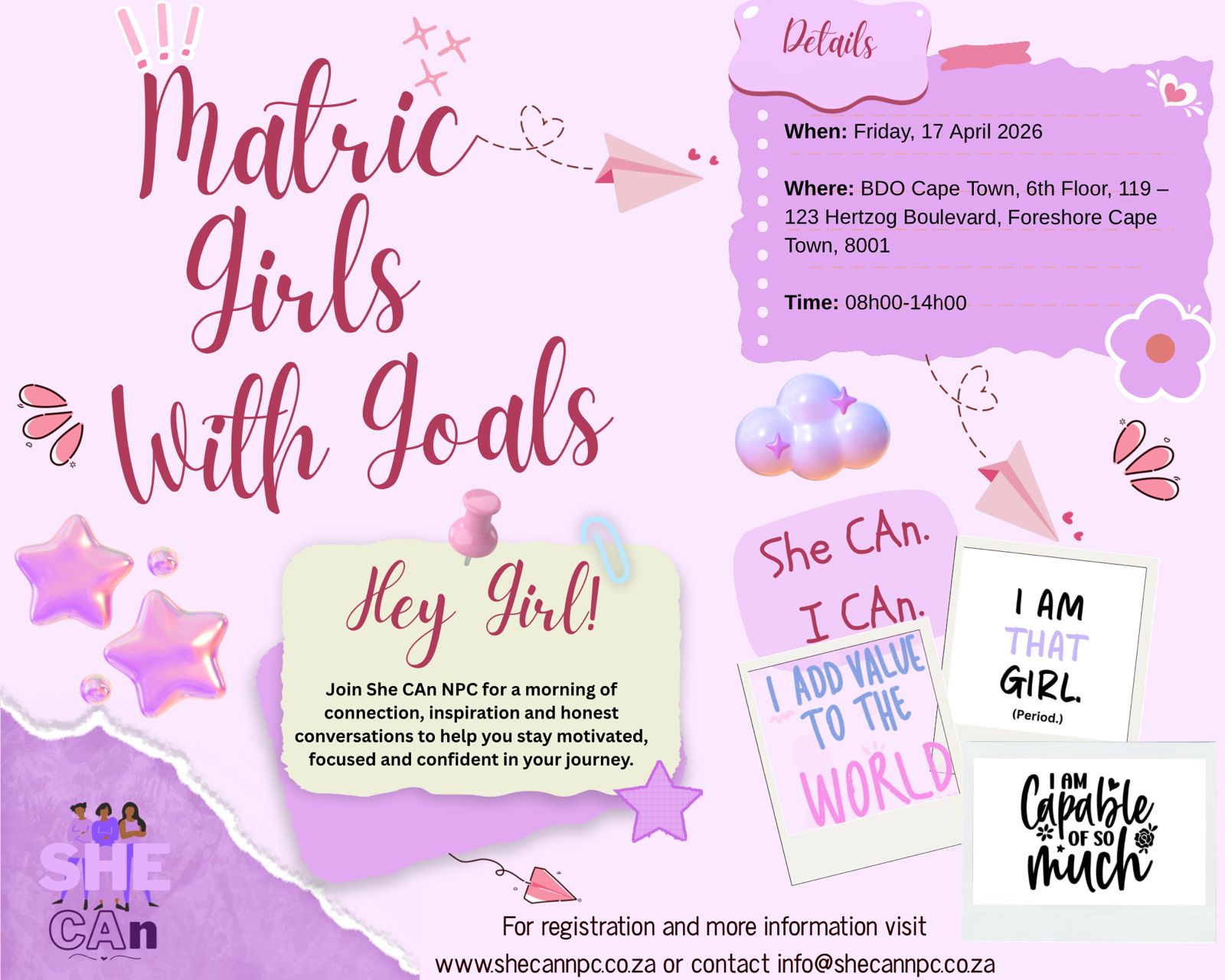 Matric Girls With Goals Workshop Poster